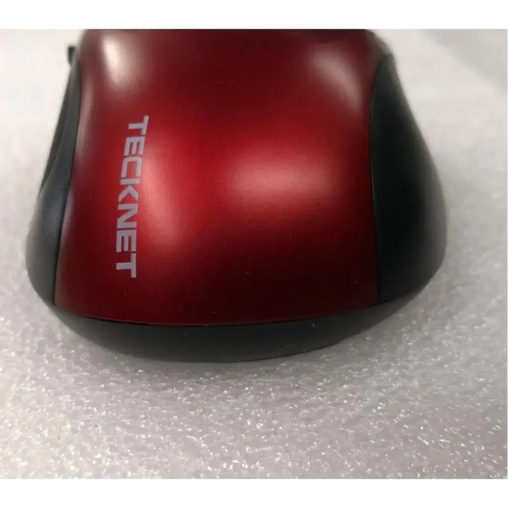 Tecknet M003 Wireless Mouse. Ergonomic. Red. Adjustable DPI. USB Dongle